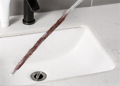 3Pcs 27.9” long Sink Drain Overflow Cleaning Brush, Household Sewer Hair Catcher ?Green?...