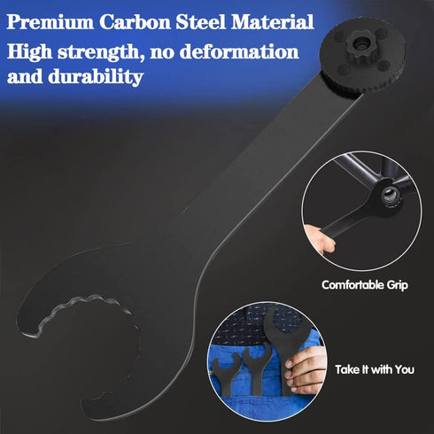 Bicycle Wrench Bottom Bracket Spanner Carbon Steel Install Removal Spanner Wrench Black Bicycle Axle Wrench Tool for Shimano Hollowtech 2?22CM Len...