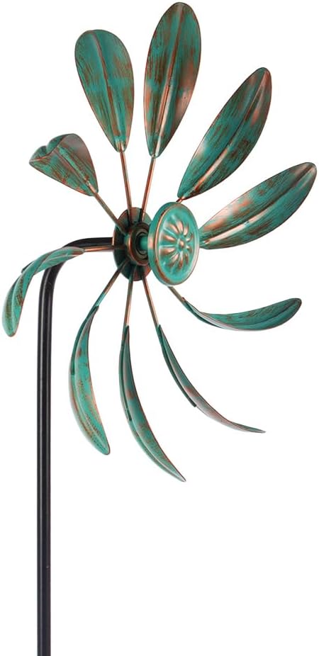 Wind Spinners Outdoor Metal, Garden Pinwheels Waterproof Wind Sculptures, Small Windmills for Yard and Garden Decor...