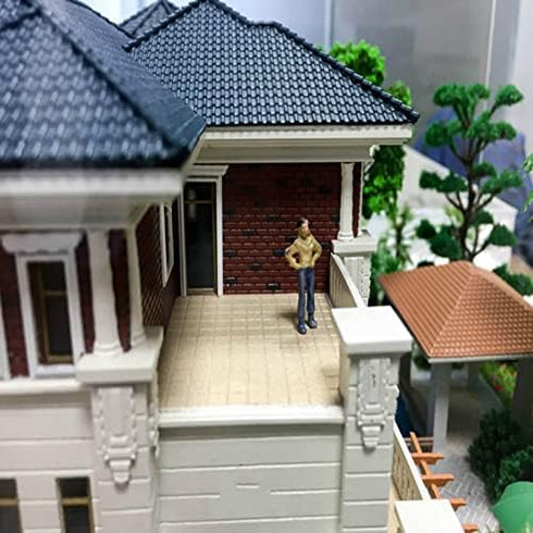 10 Pcs Miniature Roof Tiles Model Tiles for DIY Architecture Building Model Railway Fairy Garden Sand Table Scene Scenery (Gray)...