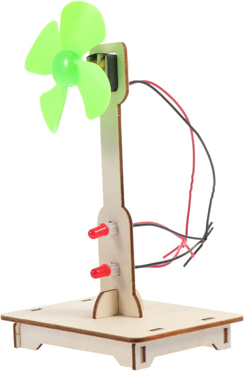 NUOBESTY Wooden Toys Car Tool Science Windmill Generator Kit Wind Generator DIY Green Alternative Energy Lab Mini Teaching Generator for Kids DIY ...
