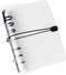 Clear A6 Binder with Elastic Band, 6 Black Rings Journal Planner Clear Budget Binder Thick PVC Notebook Cover Folder for 6 Holes A6 Grid Paper Ref...
