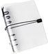 Clear A6 Binder with Elastic Band, 6 Black Rings Journal Planner Clear Budget Binder Thick PVC Notebook Cover Folder for 6 Holes A6 Grid Paper Ref...