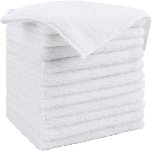 HOMEXCEL White Microfiber Cleaning Cloth, 12 Pack Premium Microfiber Towels for Cars, Lint Free, Scratch-Free, Highly Absorbent, Reusable Cleaning...