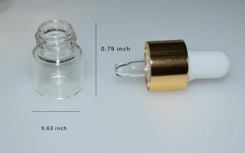 Small Dropper Bottle, 10pcs 1ml Mini Glass Sample Dropper Bottles for Travel Liquids tiny...