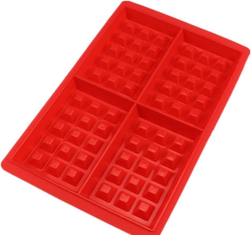 JKLcom Waffle Mold Silicone Waffle Mold 4 Cavities Waffle Mold Silicone Waffle Maker Baking Tray Mold for Waffle Cake Chocolate Craft Candy Soap B...