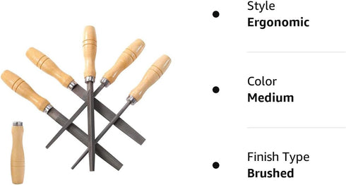 High Carbon Steel File Set with Wooden Handles Rasp File for Metal, Wood, Plastic, 5 Pieces...