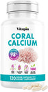 Coral Calcium Powder 1000mg Capsules for Overall Health, Bone Health, PH Level Balance, Trace Minerals Support - 120 Veggie Capsules - Non-GMO & G...