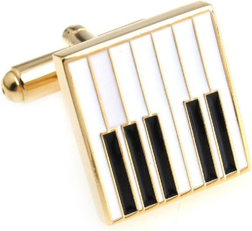 Piano Keys Music Pair Cufflinks in a Presentation Gift Box & Polishing Cloth...