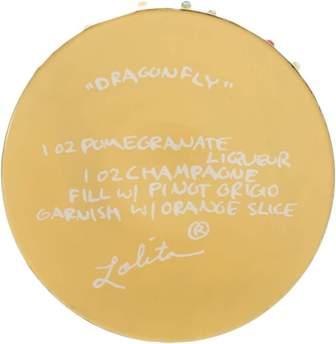 Lolita Dragonfly Summer Artisan Painted Wine Glass Gift, 440 ml...