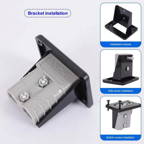 120Amp Battery Quick Disconnect Connector, 2 AWG, 2PC Grey Power Disconnect Housings with Bracket and Dust Cover (2PCS 120A 2AWG)...