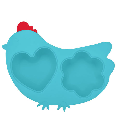 Innobaby Din Din Smart Silicone Chicken Steamer with Lid for Children, Blue (SIL-CKS01)...