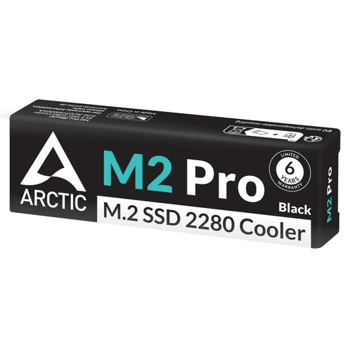 ARCTIC M2 Pro - Heatsink Cooler for M.2 2280 SSD, with ARCTIC TP-3 thermal pads, compatible with PC & gaming consoles, for dual and single-sided S...