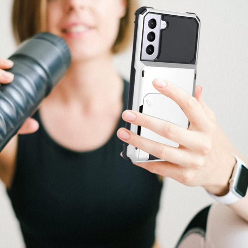 Wallet Case for Samsung Galaxy S22 Plus Case with 4-Card Credit Card Holder Slot Shockproof Cover Hybrid Heavy Duty Protection Armor Phone Case Co...