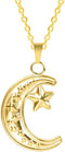 Jude Jewelers Stainless Steel Moon Crescent Star Style Wedding Statement Vacation Birthday Pendant Necklace...