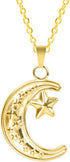 Jude Jewelers Stainless Steel Moon Crescent Star Style Wedding Statement Vacation Birthday Pendant Necklace...