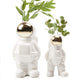 CHIVE - Astronaut Shape Vase, Planter Simple Modern Flower Bud Vase, White and Gold (Medium)...