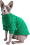 Sphynx Hairless Cat Cotton Tshirts Pet Clothes, Pullover Kitten T-Shirts with Sleeves, Cats & Small Dogs Apparel Solid Color (M+ (7.2-8.7 lbs), Gr...