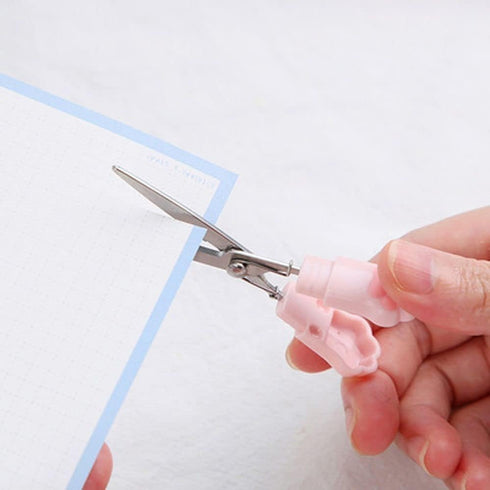 White Cat Paw Scissors, Folding Pocket Scissors Multifunctional Craft Scissors, Kawaii Hand Cutters Mini Art Scissors School Stationery...