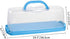 2 Pack Plastic Loaf Cake Storage Container, Bread Keeper for Carrying and Storing Banana Bread, Pumpkin Bread (Blue)...