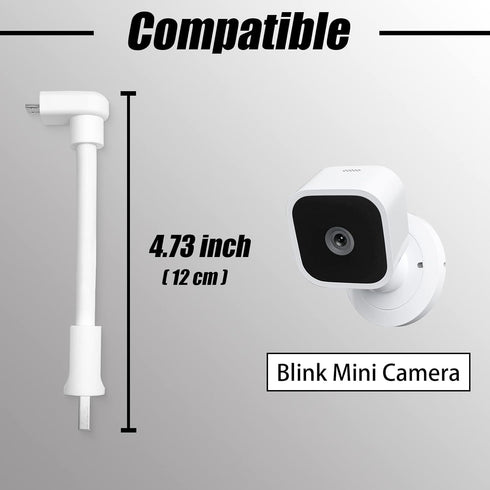 360 Degree Rotating Gooseneck USB Charger Stand fits for Blink Mini Indoor Security Camera, Adjustable Convenient Charger Cable Without Mounting B...