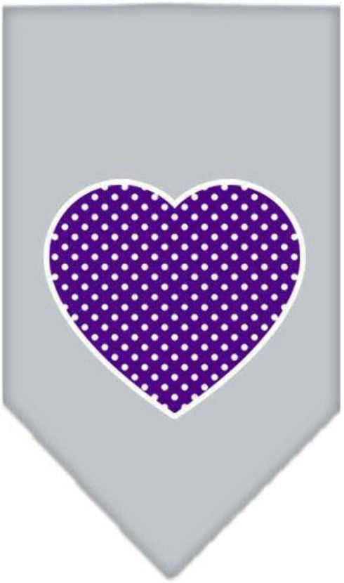 Mirage Pet Products Purple Swiss Dot Heart Screen Print Bandana for Pets, Large, Navy Blue...