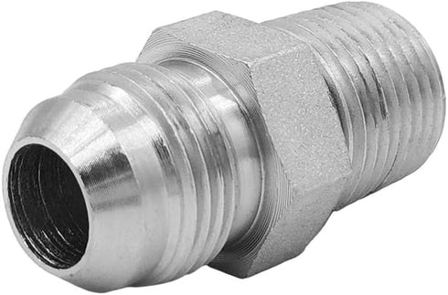 (2-PACK) 2404-10-08 Hydraulic Hose Adapter Fitting 5/8" Male JIC 37° Flare (7/8"-14UNF) × 1/2" Male (1/2"-14NPTF) SAE Straight Pipe Joints Tube Co...