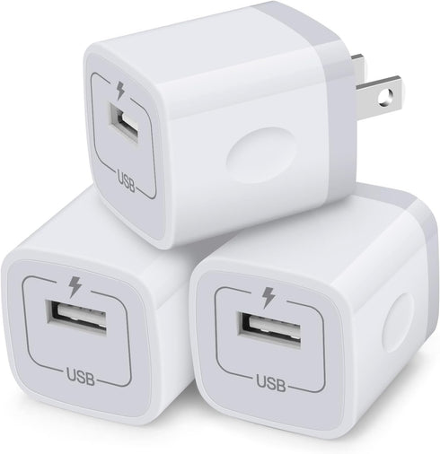 Charging Blocks for iPhone, Charger Box Sicodo 3Pack Plug in Phone Charger One Port USB Power Adapter Cell Phone Brick Charging Cube for iPhone 15...