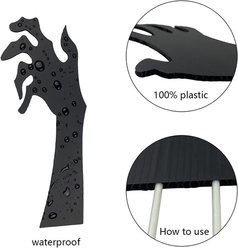 Anditoy 5 Pack Halloween Black Hands Yard Signs with Stakes Scary Silhouette Halloween Decorations for Outdoor Yard Lawn Garden Halloween Decor...