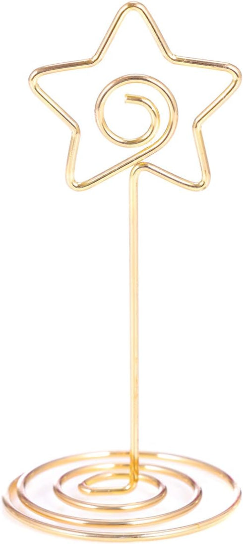 12pcs Table Number Holders, 3.35 inch Place Card Stands, Gold-Star Shaped for Wedding, Party, Birthday...