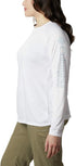 Columbia Women's Plus Size PFG Tidal Tee II Sun Protection Long Sleeve Shirt, White/Cirrus Grey Logo, 2X...
