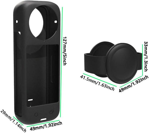 Silicon case+Lens Cap for Insta360 ONE X3 Camera,Comprehensive Protection Waterproof & Dustproof Lightweight (Red)...