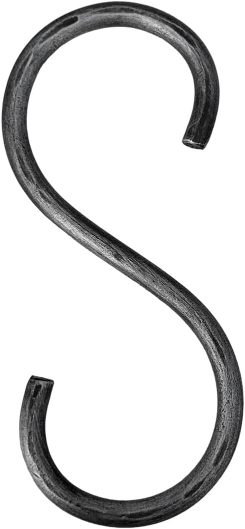 S Hook Hand Forged Metal S Hook Set of 2 Pcs Wrought Iron Handmade S Hook Heavy Duty 4.75 Inches S Hook for Hanging Plants, Pots, Coffee Mugs, Cur...