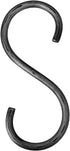 S Hook Hand Forged Metal S Hook Set of 2 Pcs Wrought Iron Handmade S Hook Heavy Duty 4.75 Inches S Hook for Hanging Plants, Pots, Coffee Mugs, Cur...