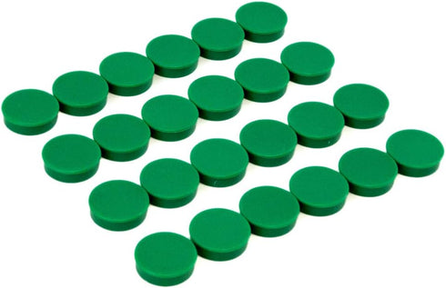 Bullseye Office 24 Round Green Fridge Magnets, Button Shaped, Small Colorful Magnetic Discs for Kitchen, Cabinet or Classroom, Perfect Whiteboard ...