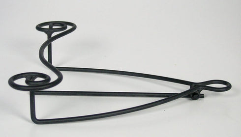 BANBERRY DESIGNS Black Metal Folding Easel - Display Plate Stand - Swirling Spiral Scroll Design - Set of 3- 7" H...