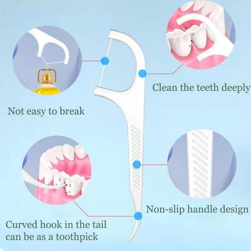 Portable Automatic Dental Floss Pick Organizer Case, Dental Floss Pick Dispenser Case with 10 Floss Picks. Floss Pick Holder Boxes for Teeth Clean...