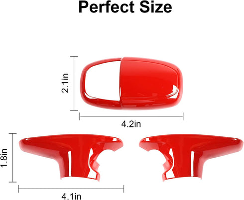 CheroCar for Dodge Gear Shift Knob Cover Trim Internal Accessories for 2015-2022 Dodge Challenger Charger ,for 2018-2022 Dodge Durango (Red)...
