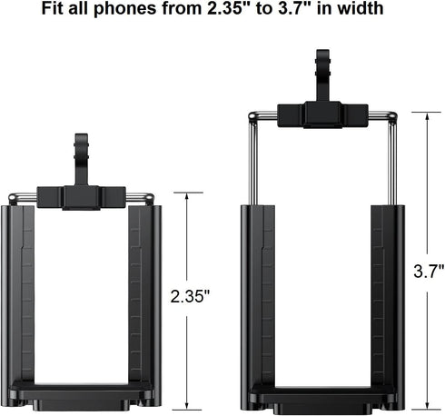 Tripod Phone Mount Holder - Adjustable Phone Holder Clip for Tripod iPhone Mount Adapter Cell Phone Clamp, Fits iPhone 15 14 13 12 Pro Max Galaxy ...