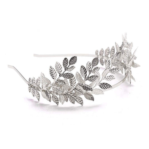 Bridal Headband Leaf Vine Headband Silver Leaf Crown Leaf Tiara Wedding Headpiece Bridesmaid Prom Festival Hair Accessories for Women and Girls(Si...