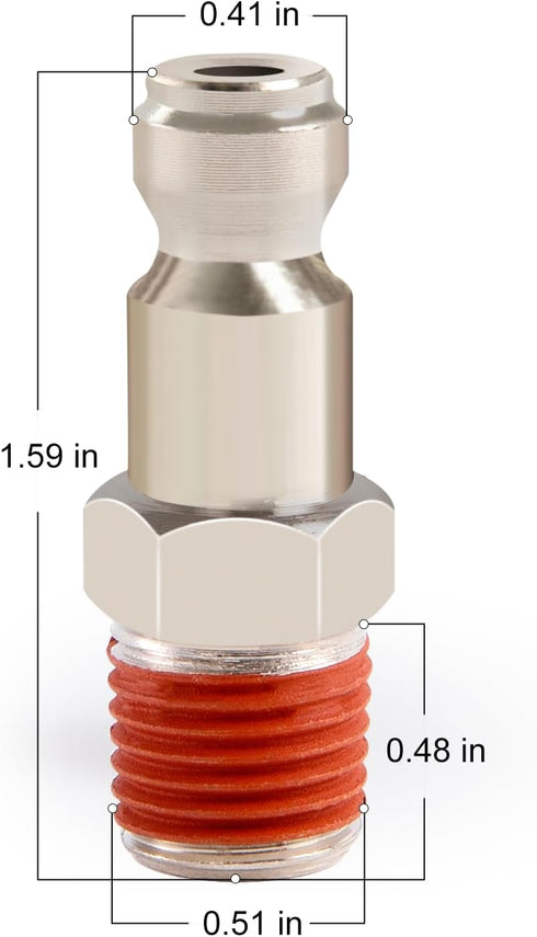 Automotive T-Style Air Plug, 1/4" NPT Male Pneumatic Plugs, Air Compressor Accessories Fittings(10-PACK)...
