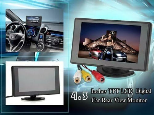 BW 4.3 Inch TFT LCD Screen Adjustable Car Monitor for Vehicle Backup Cameras Security CCTV Camera and Car DVR...