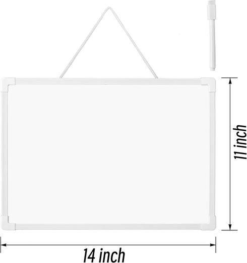 Double Sided White Board Dry Erase 11" x 14", White Boards for Walls, Mini Hanging Whiteboard for Home School Office...