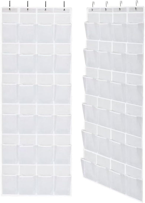 ManGotree Over the Door Shoe Organizer with 24 Large Mesh Pockets, Behind Door Hanging Shoe Storage for Closet, Shoe Rack Holder for Sneakers, Sli...
