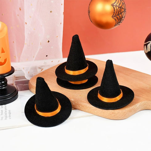 6pcs Small Witch Hats for Crafts Mini Witch Hats for Crafts Little Witches Hats Bulk Miniture Tiny Wizard Hat Felt Doll Witch Hat for Wine Bottle ...