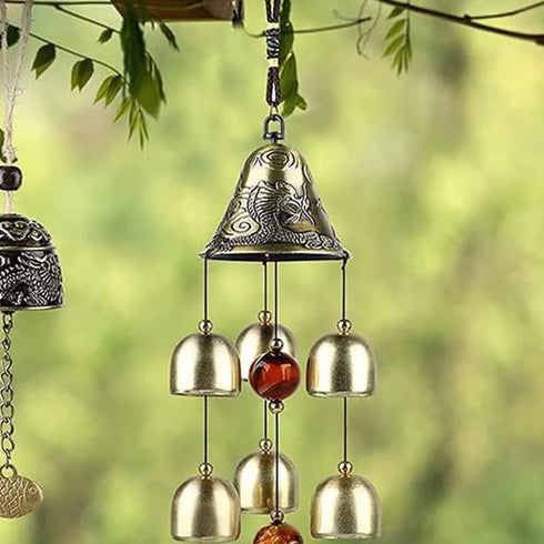 1Pcs 6 Copper Bells Outdoor Metal Wind Chimes Yard Garden Hanging Ornament Decor 50cm...