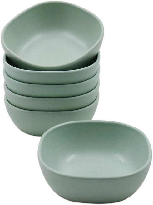 6PCS 4.5 OZ Small Dessert Bowls, 3.7 x 3.7 x 1.2 In Stacked Pinch Bowls, Wheat Straw Mini Prep Bowls, Unbreakable Dipping Saucers for Side Dishes,...