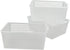 Large Plastic Storage Organization Bins Basket, Set of 3, Clear...