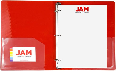 JAM PAPER Plastic 1 inch Mini Binder - Red 3 Ring Binder - Sold Individually...