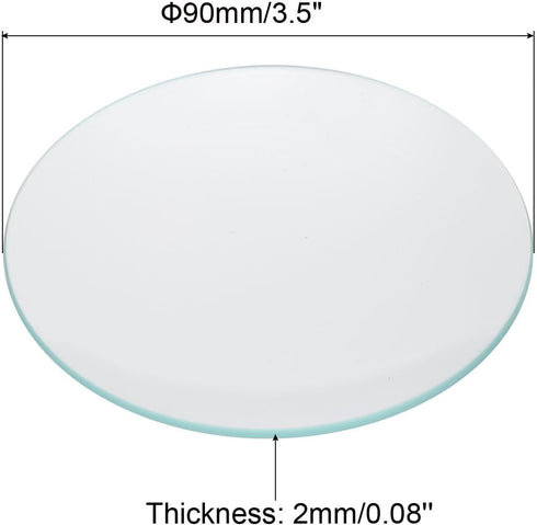 PATIKIL 90mm/3.5"Diameter Watch Glass, 4Pack High Transparent Smooth Edges Chamfered Arc Cover Lids for Beakers&Flasks, Evaporation Dish, Laborato...